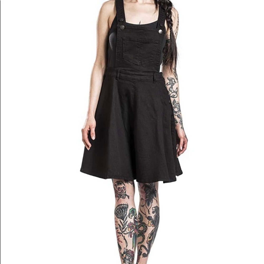 Hell Bunny Dakota Denim Pinafore Dress